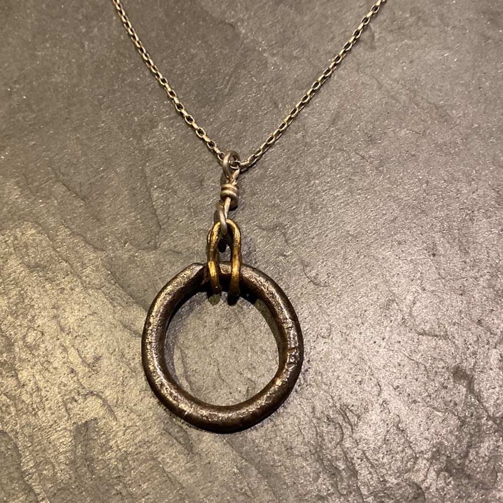 Custom silver necklace with circle